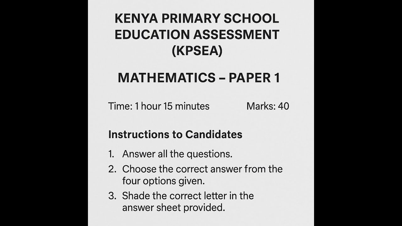 KPSEA GRADE 6 MATHS predicted paper 2026 02