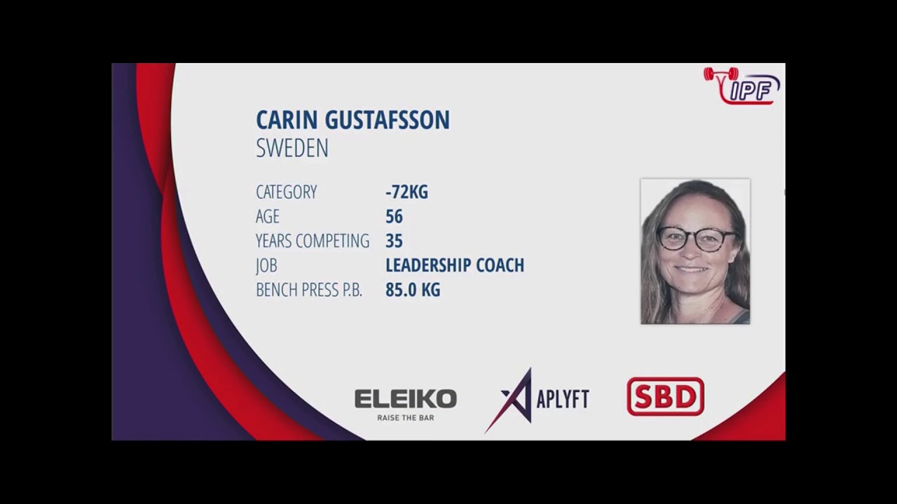 Carin Gustafsson veteran VM styrkelyft Helsingborg 2019