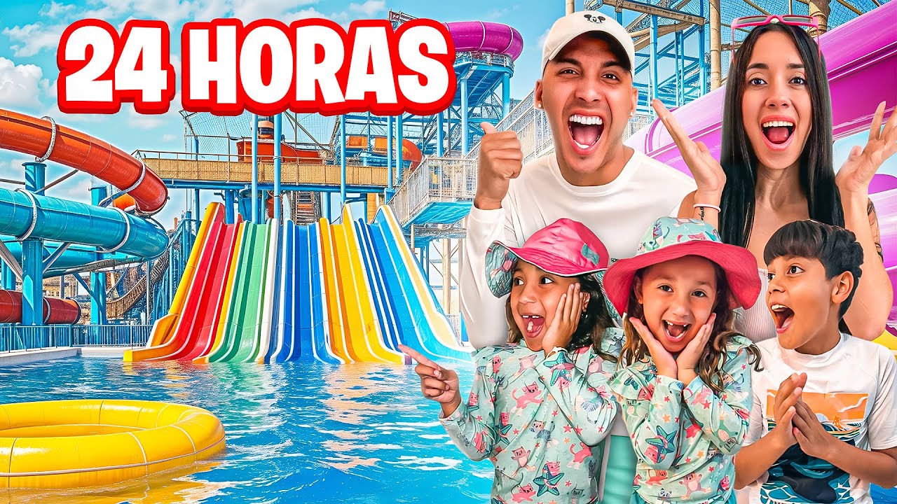 24 HORAS EN UN PARQUE ACUATICO 💦 | INDOOR WATER PARK