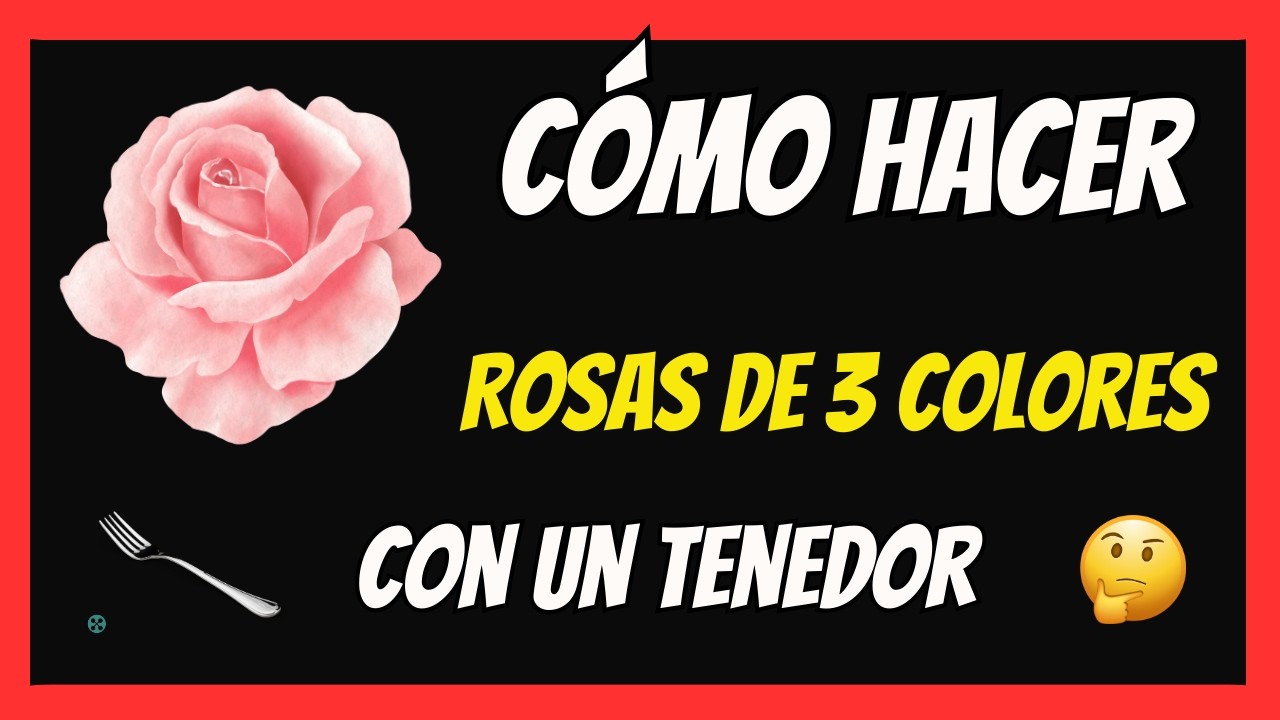 🌹✨ ¡Rosas Mágicas con un Tenedor! 🎨 3 Colores INCREÍBLES 🍴😍