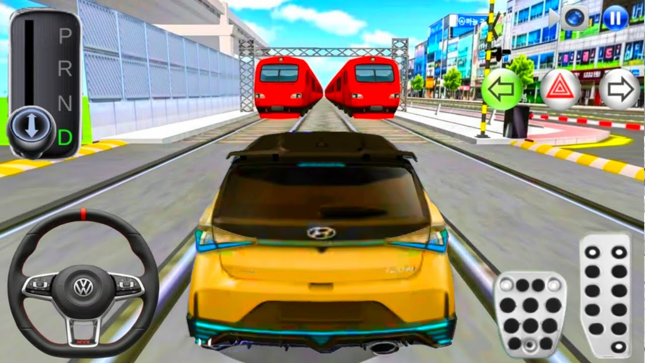 New Realistic Volkswagen Golf GTI & Red Bullet Train - 3D Driving Class 2026 - Android iOS Gameplay