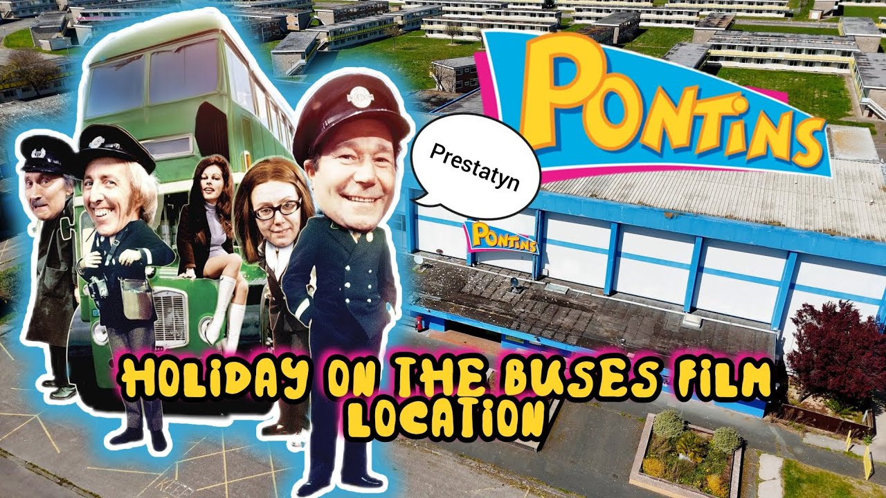 🏴󠁧󠁢󠁷󠁬󠁳󠁿 Filming location of Holiday On the Buses in 1973 from the skies. North Wales UK. Drone.