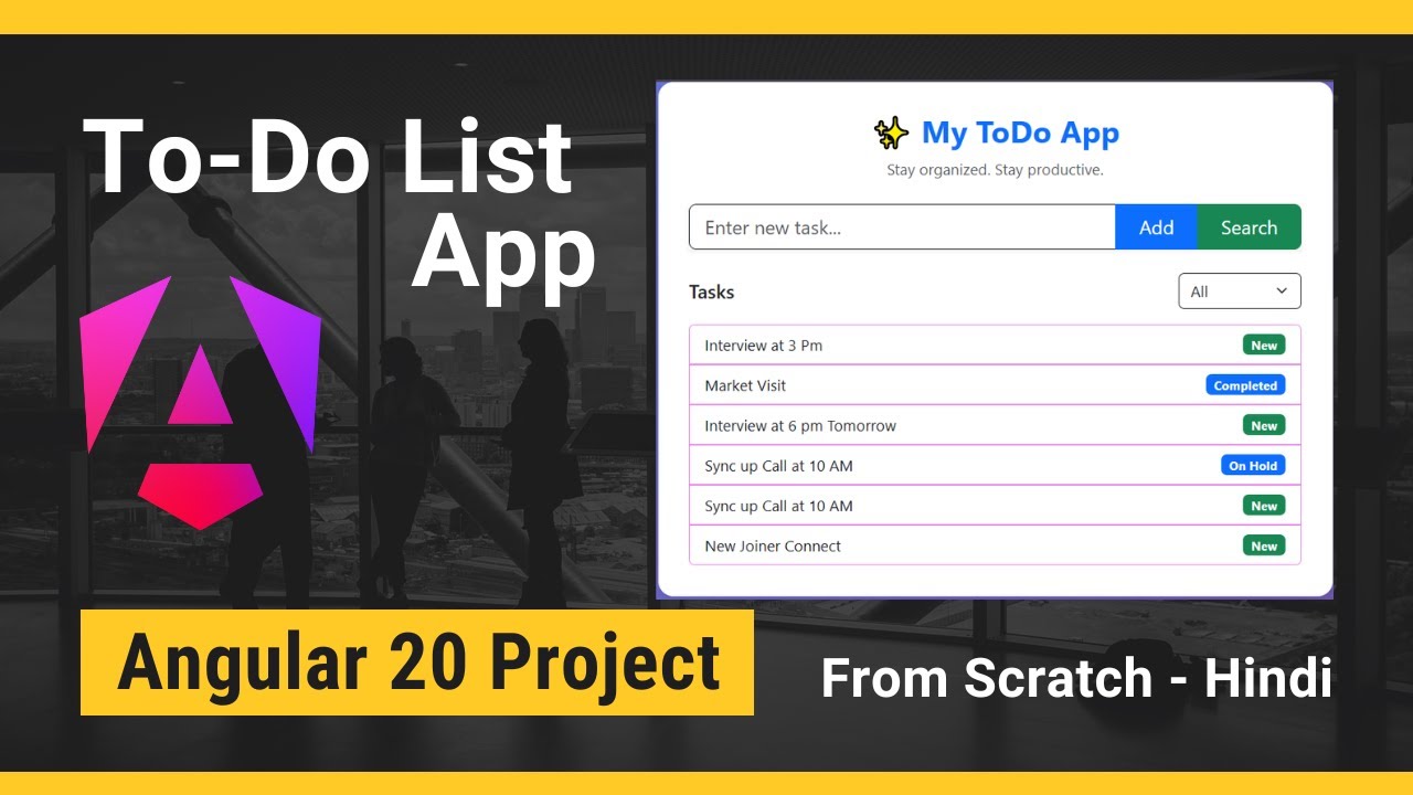 Приложение Todo в Angular 20 | 🚀 Пошаговый проект для начинающих | Хинди 💡