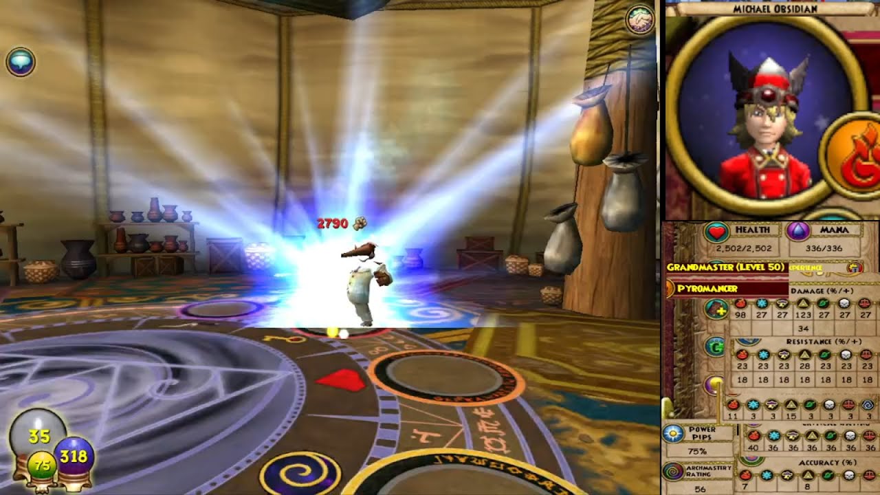 Wizard101 Fire level 50 level lock Arc 2 Belloq Solo (Belloq's Tent)
