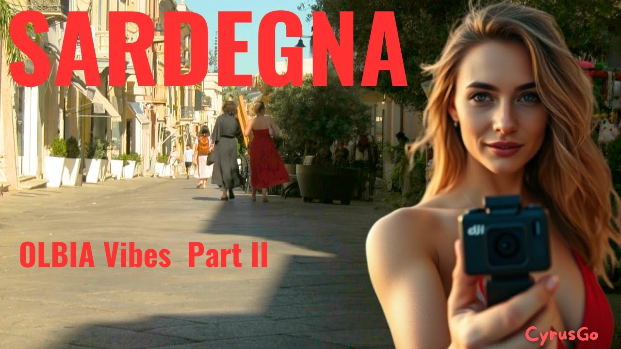 Sardinia  Walking Tour in Olbia  City Center, Church & Market FullHD Part II