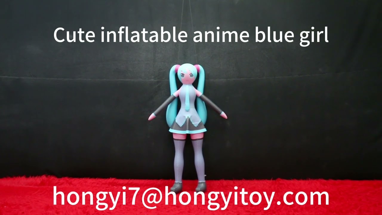 Inflatable Anime Blue Girl PVC Inflatable Cartoon Character Hongyi Custom Doll Japanese Girl Toy