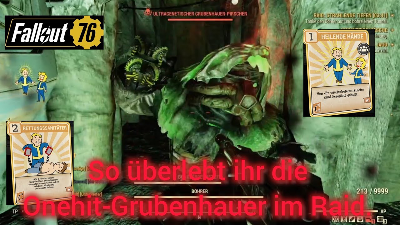 Fallout 76 - RAID Guide - So &uuml;berlebt ihr die Onehit-Grubenhauer im Raid  👊😎