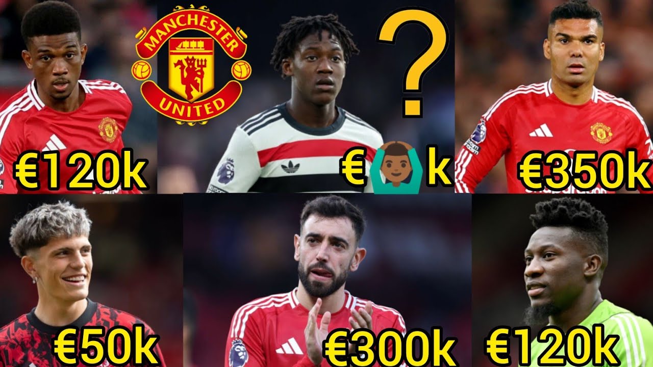 🚨 Manchester United player wages & salaries 2024/2025 ✅ overpaid and underpaid 🙆🏾&zwj;♂️ mainoo 🔥 #mufc