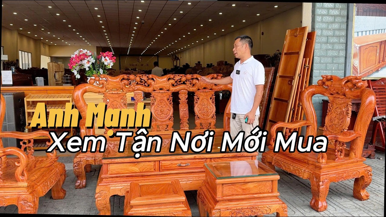 Kiểm Tra Hàng Tận Nơi Mới Mua / Bàn Giao Bộ Bàn Ghế Minh Quốc Đào Tay 12 Gỗ Hương Đá 6 Món