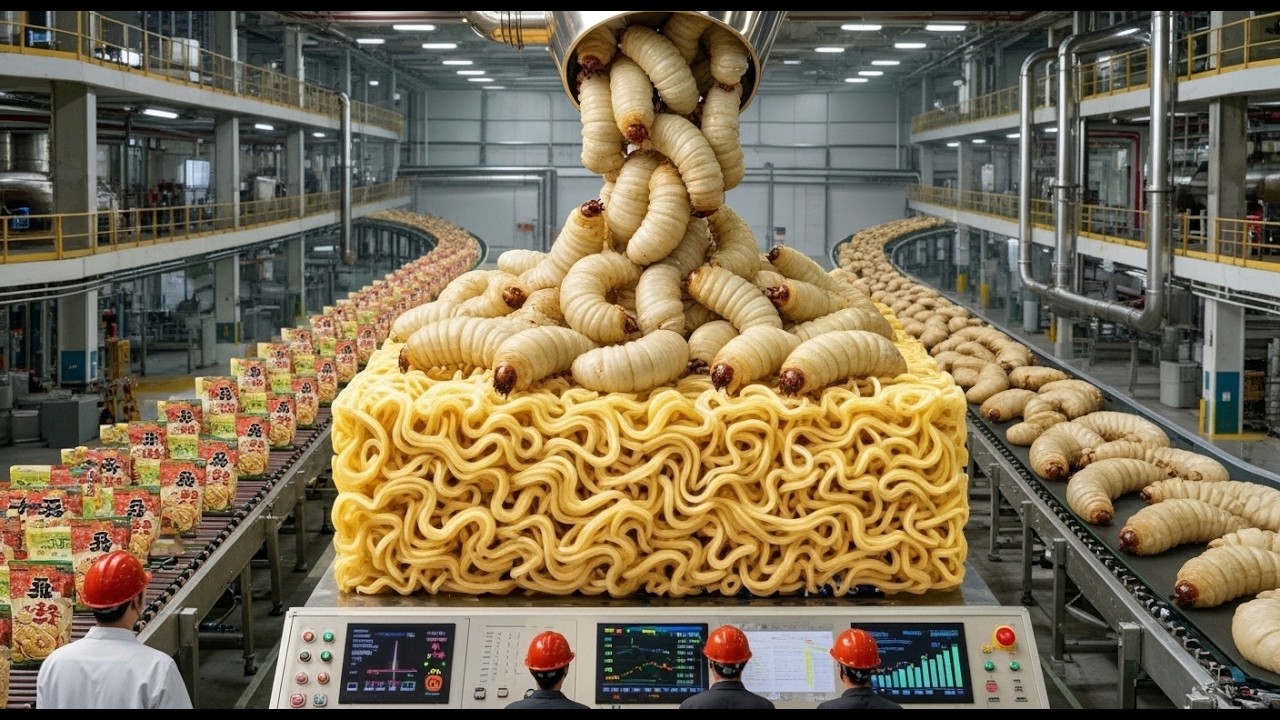 From Coconut Worms to Instant Noodles 😱 Inside the Most Unusual Food Factory!