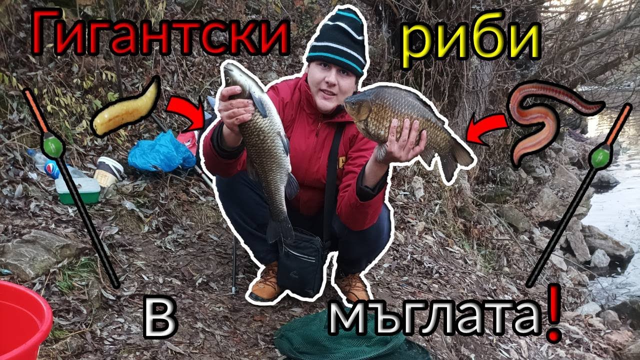 ТРУДЕН РИБОЛОВ на ОГРОМНИ РЕЧНИ КАРАКУДИ и КЕФАЛИ в МЪГЛАТА! FISHING for GIANT CRUCIANS and CHUBS!