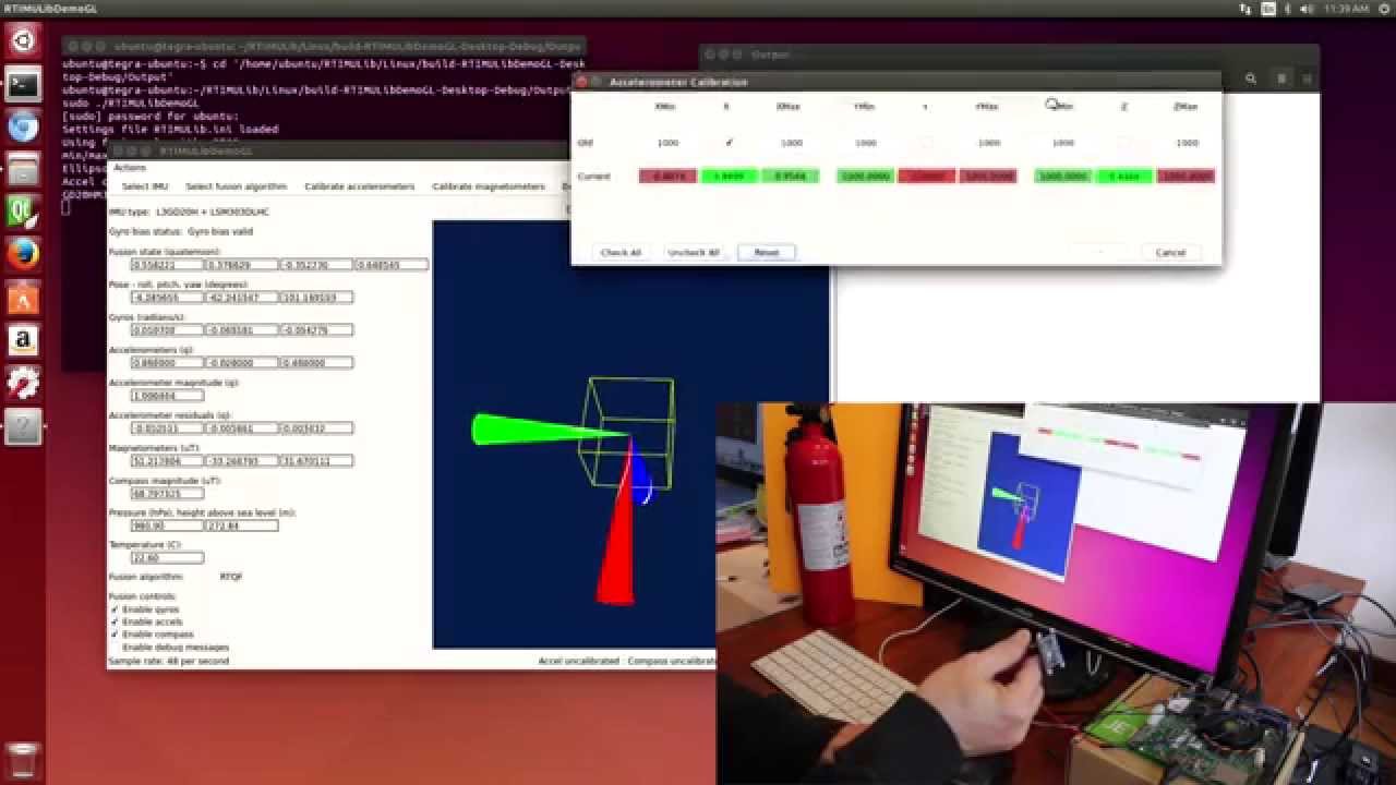 Inertial Measurement Unit (IMU) Calibration and Demo - NVIDIA Jetson TK1