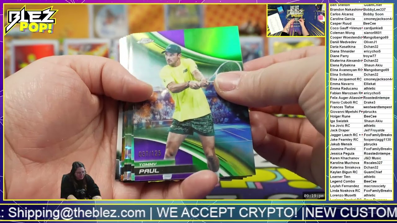2025 Topps Chrome Tennis Delight 12 Box Full Case Break Pick Your Player #05