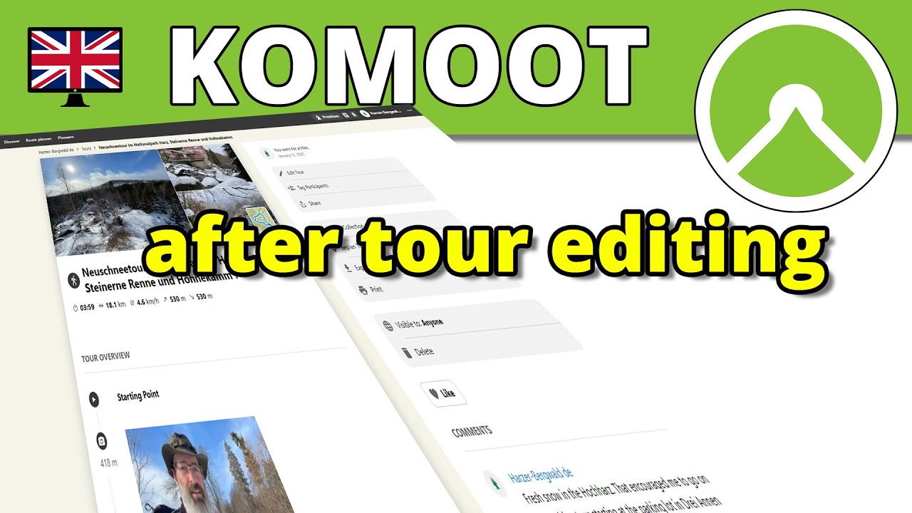 🖥 Komoot 🇬🇧 After tour editing Lesson 8