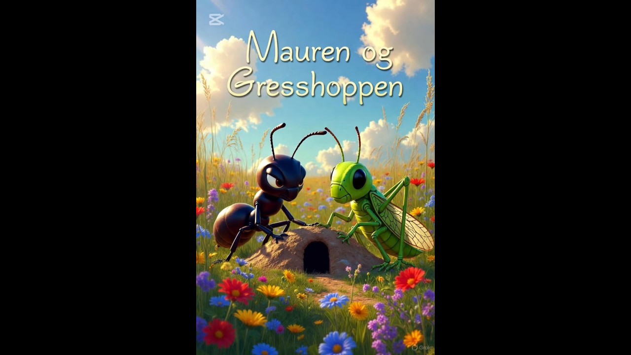 Godnatt 🌙 Mauren og Gresshoppen | Æsops Fabel om Hardt Arbeid for Barn Moralhistorie