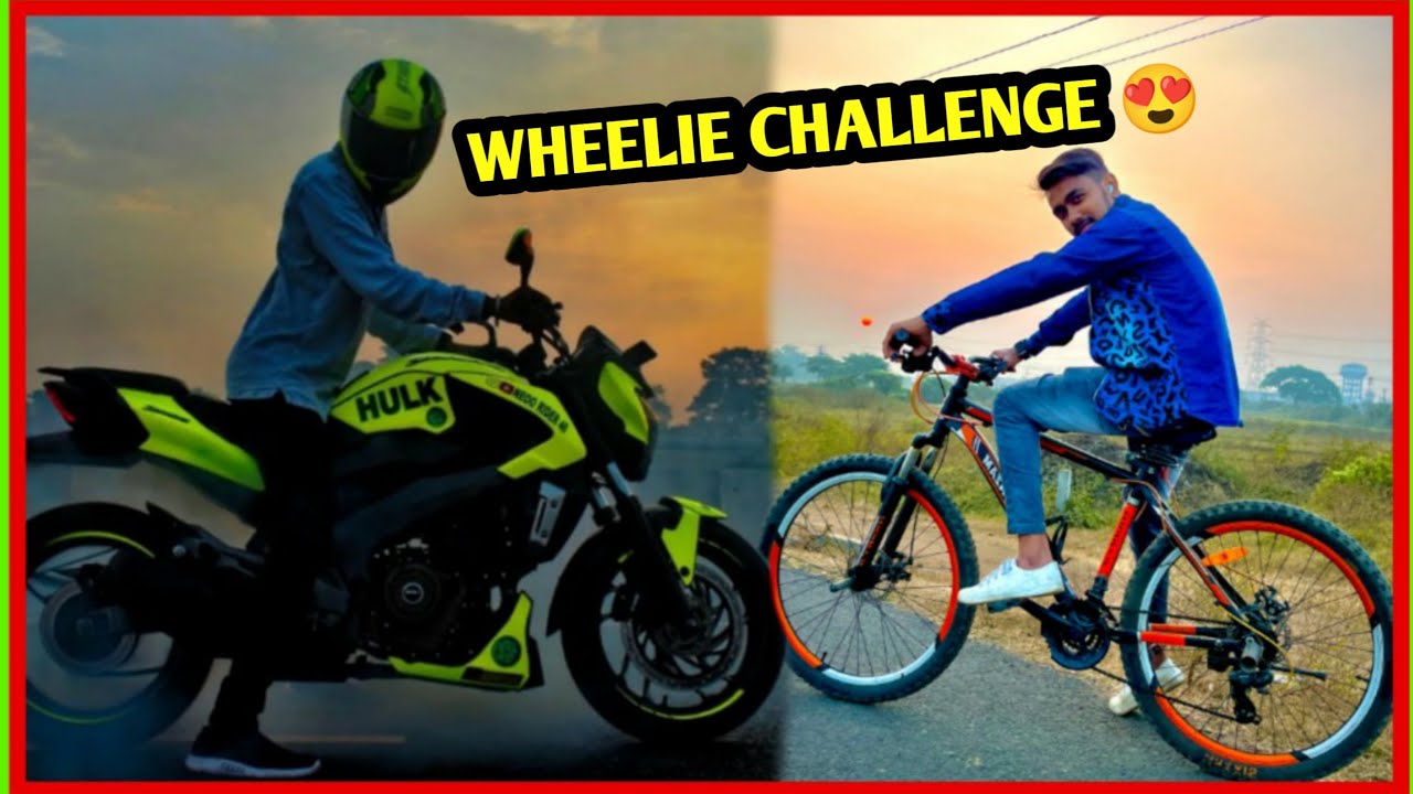 Longest Wheelie Challenge Woh V Apni Cycle Se Or Dekhte Hain Kun win Hota Hai?😍|| Modified Dominar🔥