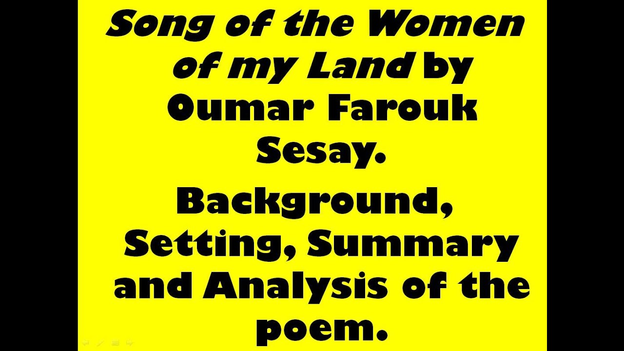 Song of the Women of my Land by Oumar Farouk Sesay - A Poem