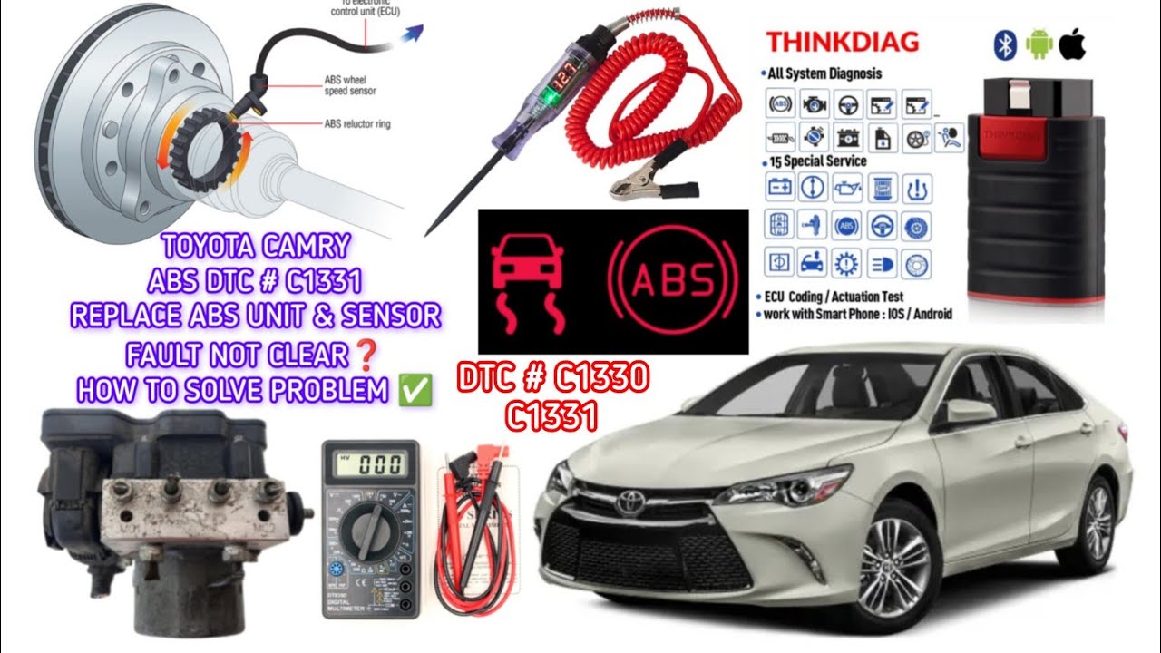 Toyota#Camry#C1331#C1330#AbsFault#ReplaceAbsUnit#AbsSensor#FaultNotClear#HowToDiagnoseFault#AbsUnit