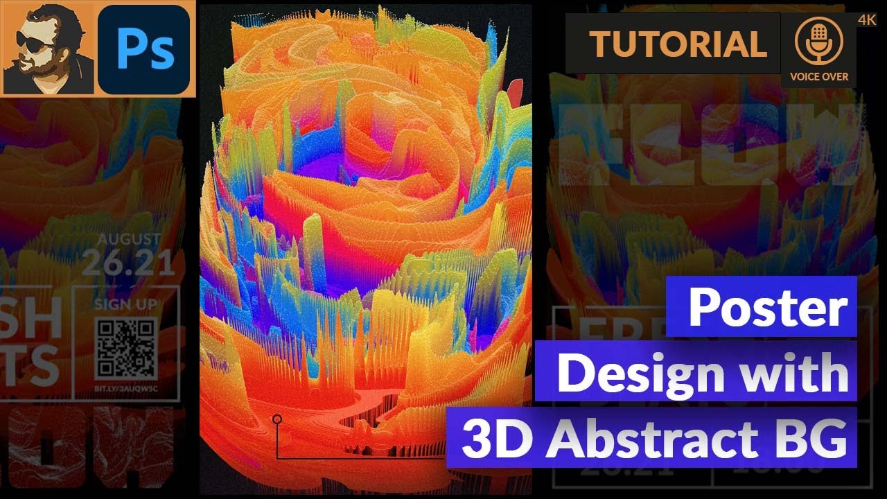 3D Abstract Poster Design in Photoshop | With 3D Depth Map | Steps
