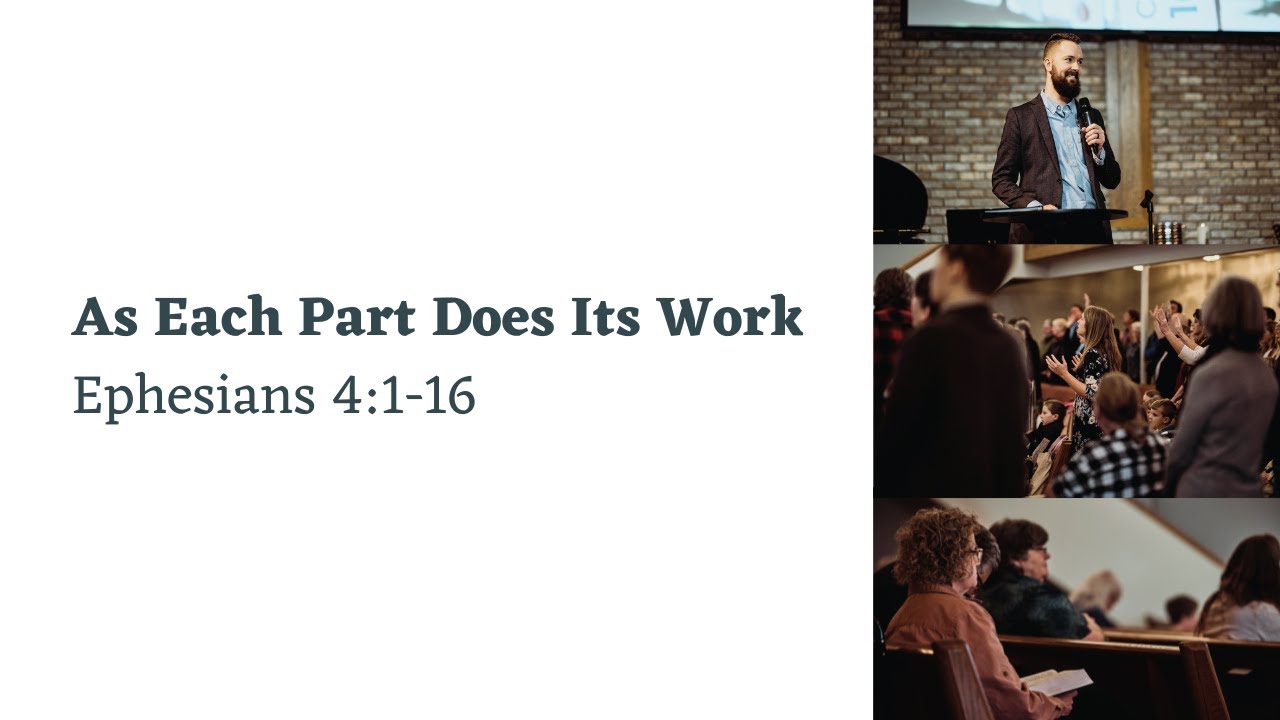 AS EACH PART DOES ITS WORK | STAND ALONE MESSAGE | John Stromberg