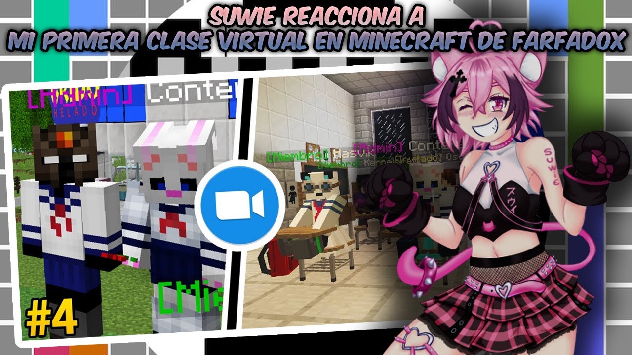 SUWIE reacciona a Mi Primera CLASE VIRTUAL en MINECRAFT de Farfadox 😎🤣