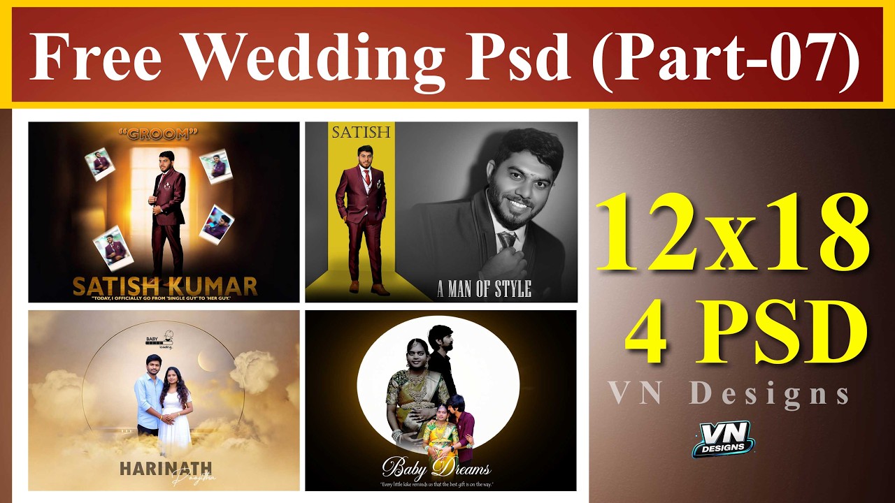 Free Wedding Psd  Download  || 12 x18 PSD || HalfCreations ||  Part 07