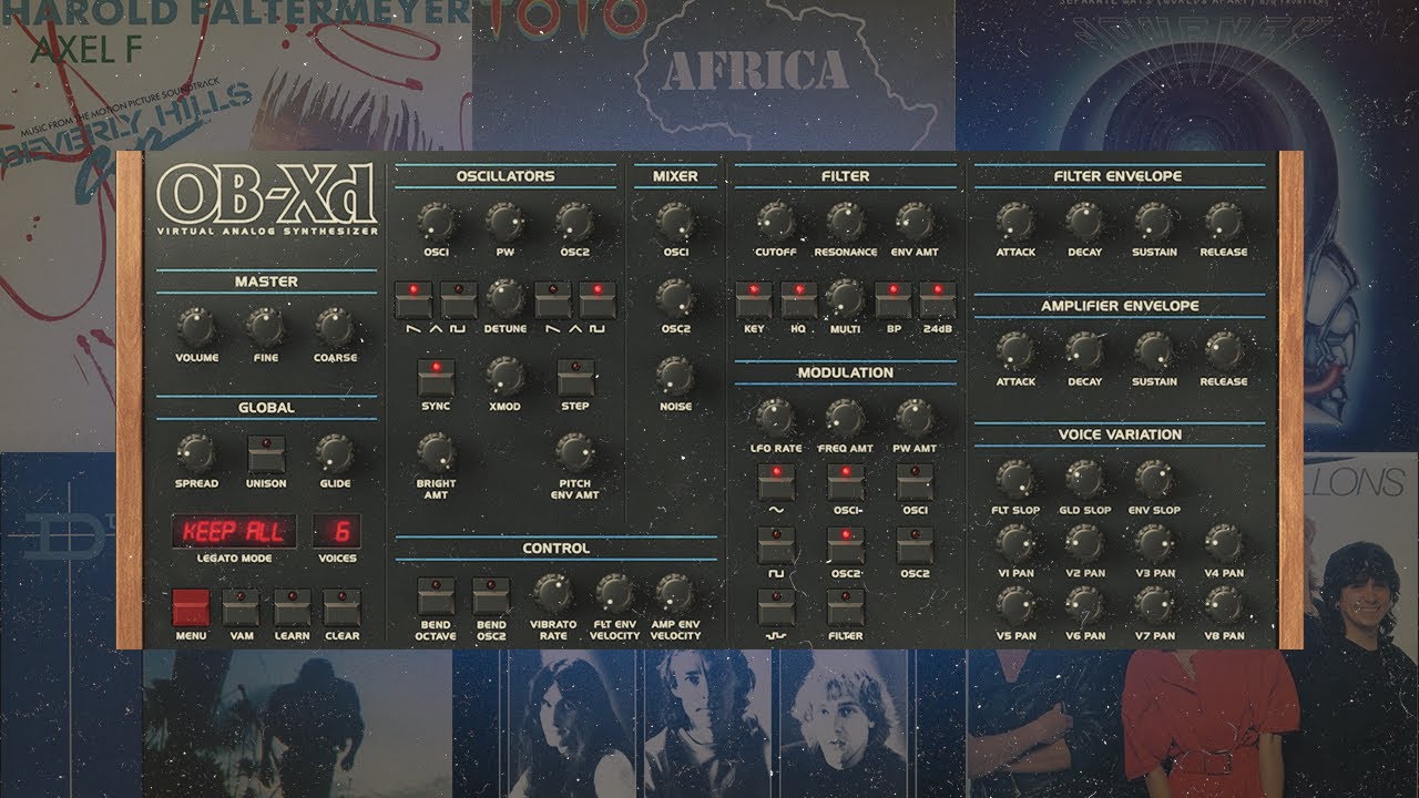 Some 80s famous presets on OB-Xd [FREE Oberheim VST]