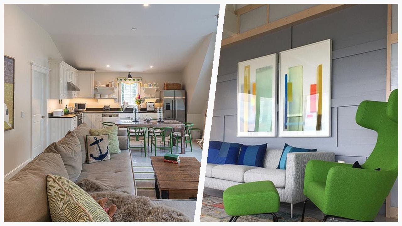 75 Coastal Gray Floor Family Room Design Ideas You'll Love ✅