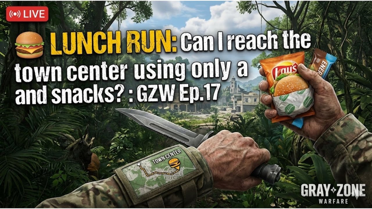 🍔 LUNCH RUN: Can I reach the town center using only a knife and snacks?  : GZW Ep.17
