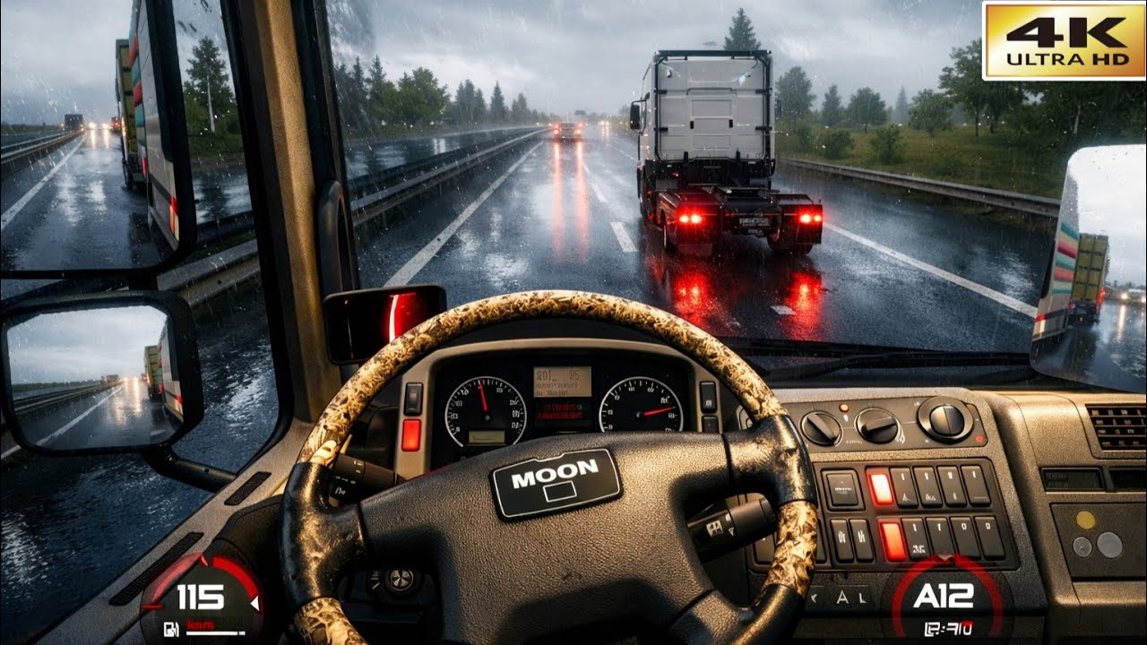 🚚Realistic Driving in Heavy Rain with a MAN TGA🛣 - Truckers of Europe 3 (4K Ultra Graphics 90fps 👊💥)