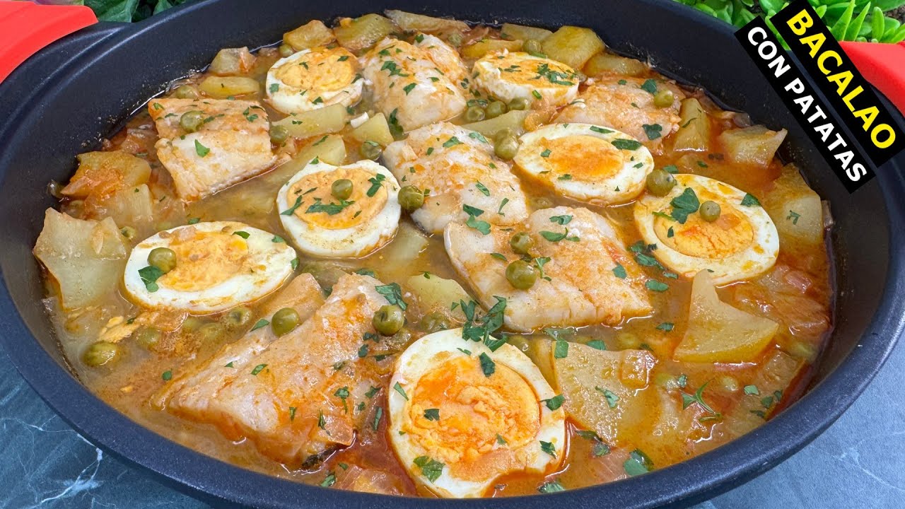 PATATAS CON BACALAO (Receta Tradicional) de Semana Santa - BRUTAL
