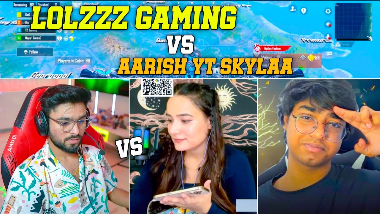 ( 14 ) 365 Hot Drop Fight 2 YouTuber LoLzZz Gaming vs Aarish Yt Skylaa Bgmi Video i Rush AJ
