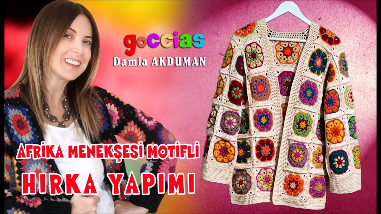 AFRİKA MENEKŞESİ MOTİFLİ HIRKA YAPIMI