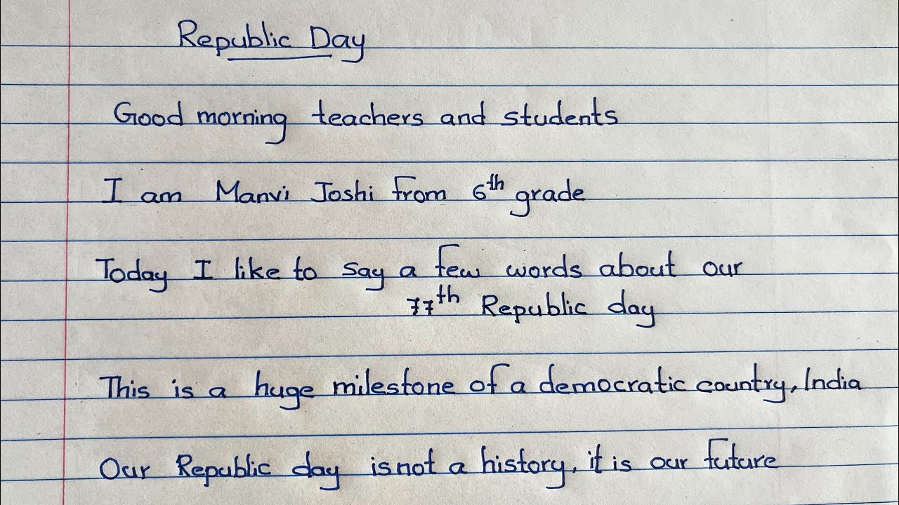 Easy Republic day speech  in English |  गणतंत्र दिवस-ka speech | 2026 Republic day speech 