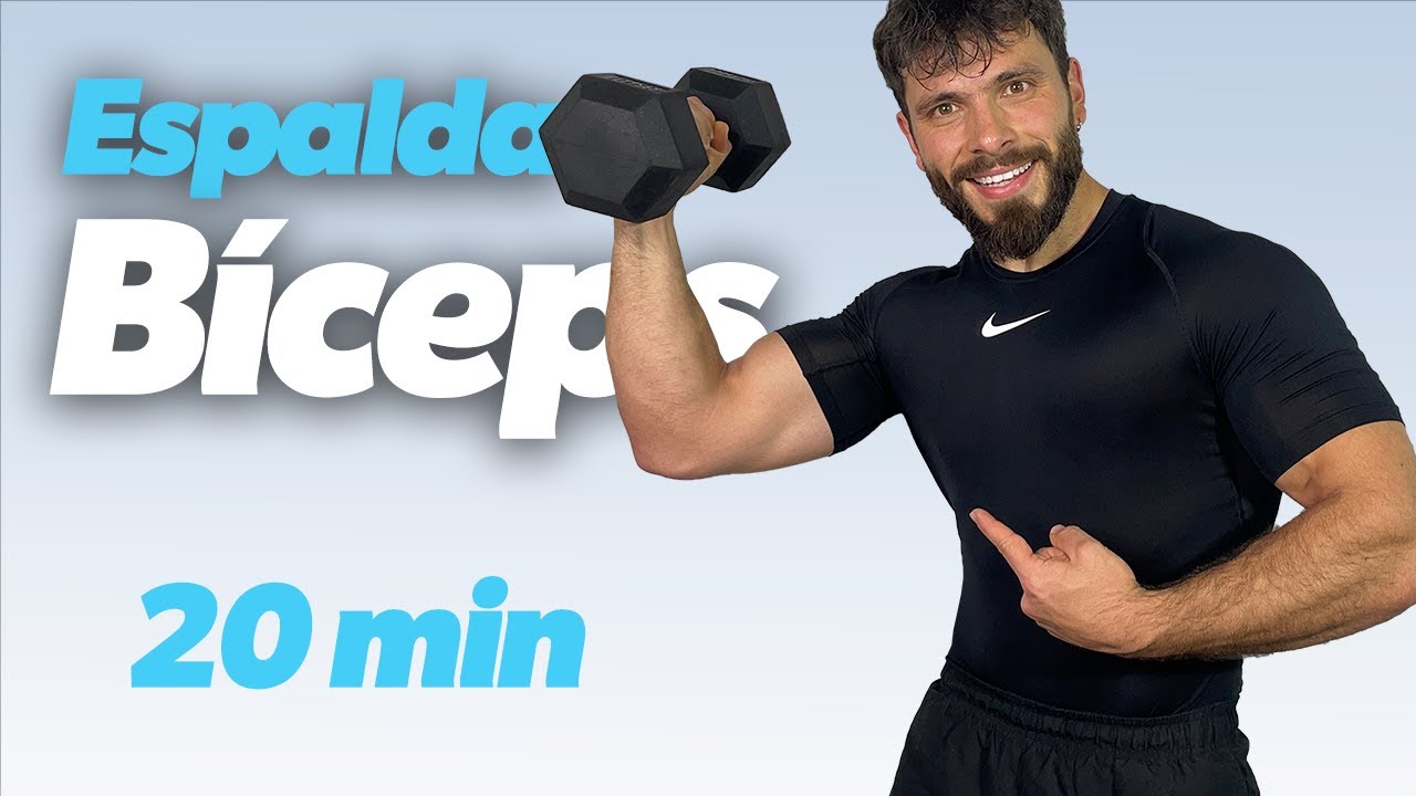 ESPALDA y BICEPS con MANCUERNAS en CASA