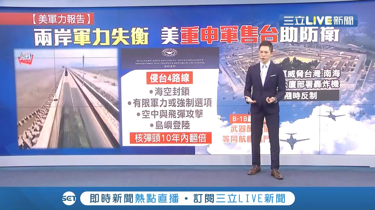 美國重申持續對台軍售！美國防部公布中國軍力報告 預測中核彈頭數量將在10年內翻倍...│主播 王顯瑜│【國際大現場】20200902│三立新聞台