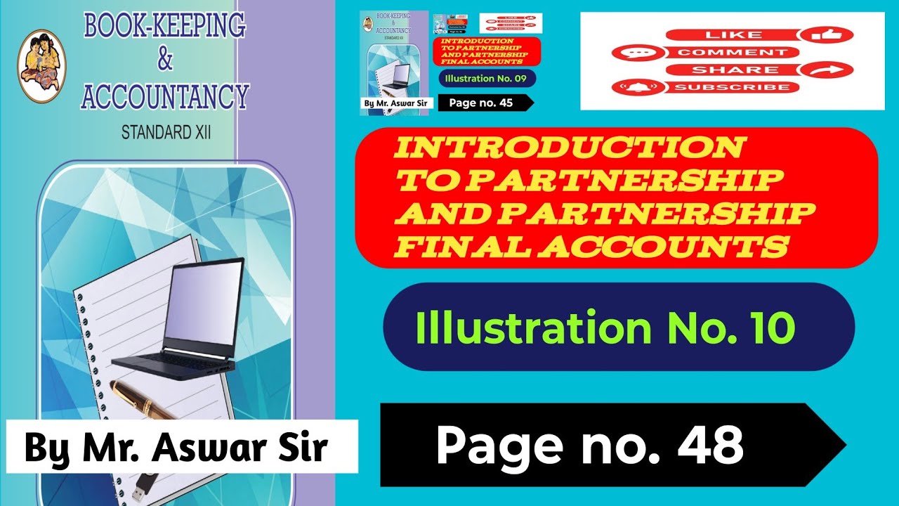 12th Class Commerce, Partnership Final Accounts, Illustration No 10, Page no 48 in Marathi 