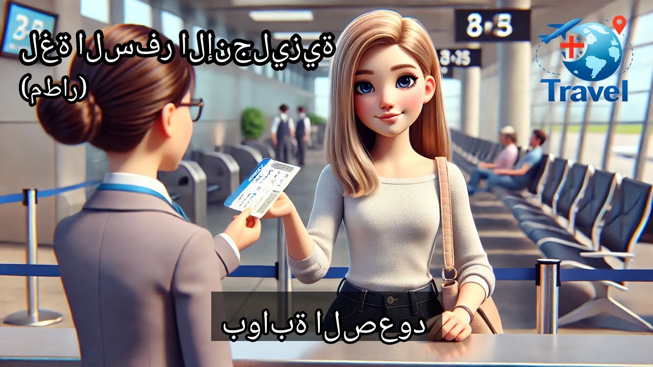 الإنجليزية الأساسية للصعود إلى الطائرة في المطار ｜Travel English (Arabic)