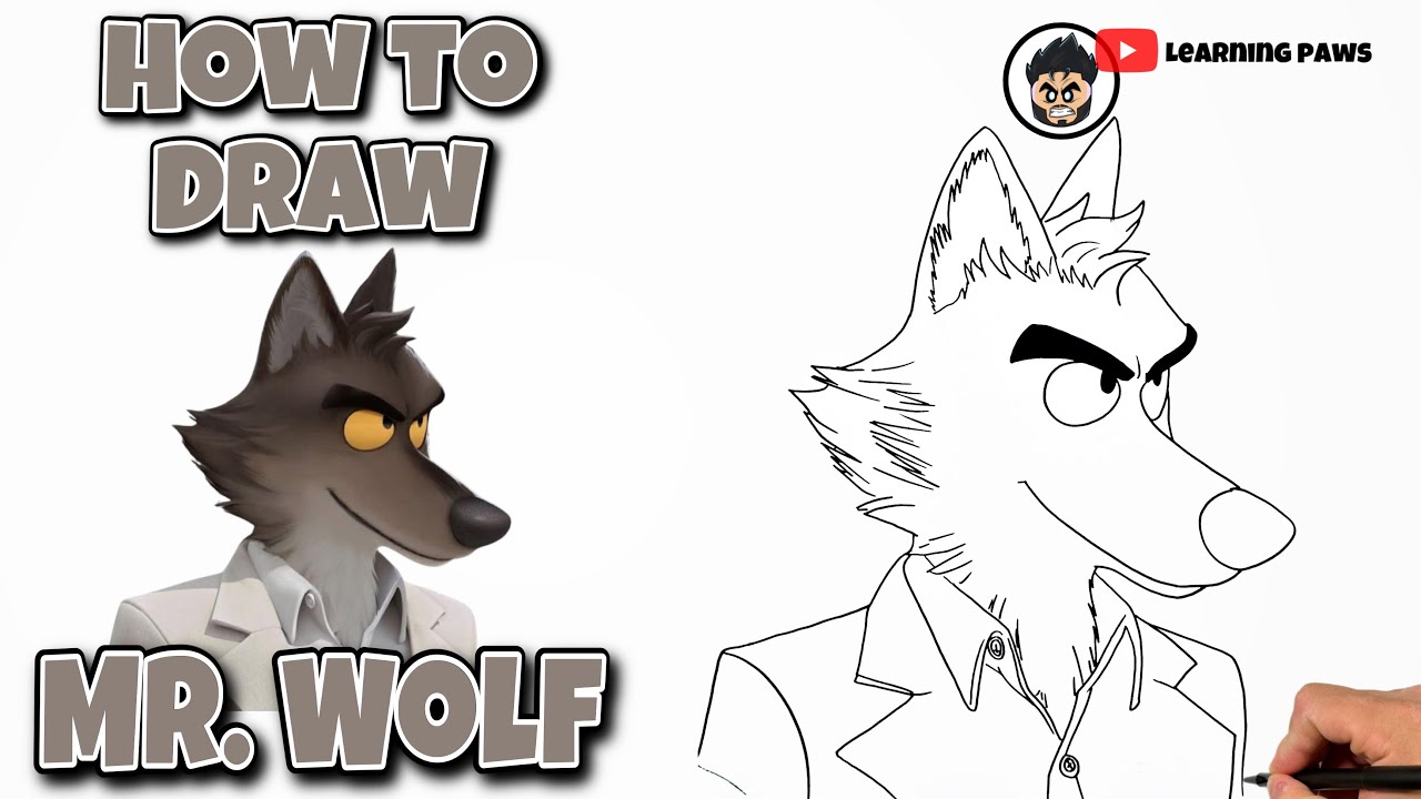 How To Draw Mr. Wolf | THE BAD GUYS | Step By Step #drawing #artist #thebadguysmovie