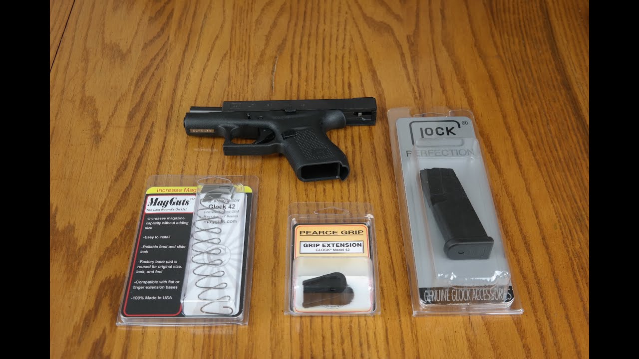 Glock 42 magazine upgrades - Magguts & Pearce grip extension
