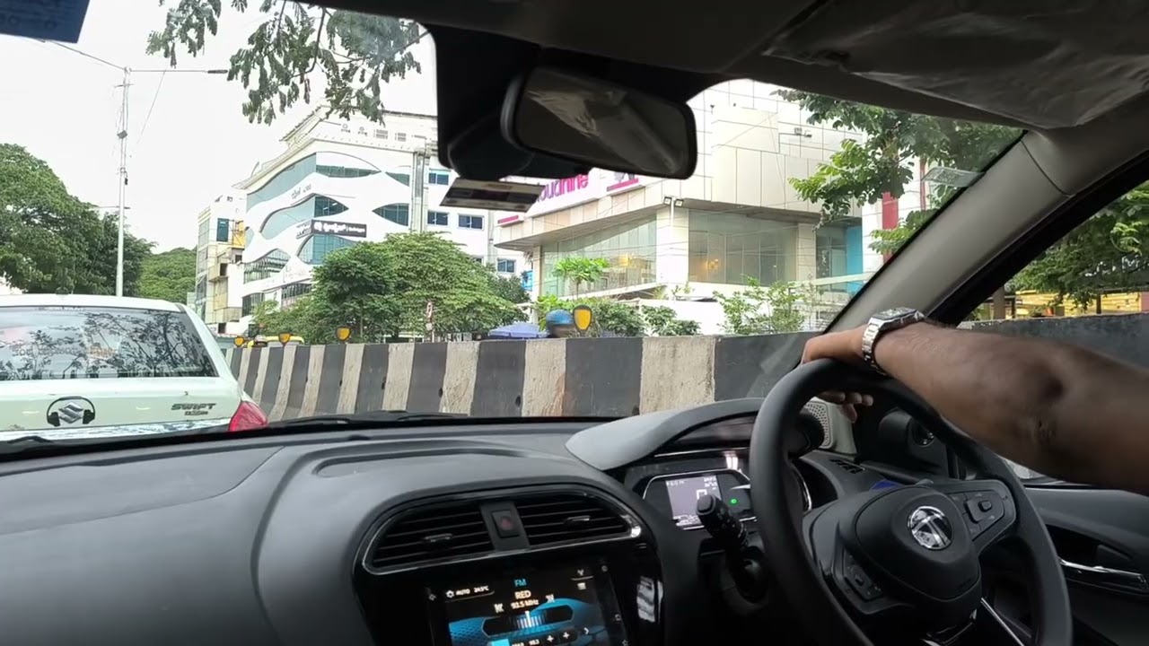 Driving a Tata Tiago in Bengaluru.