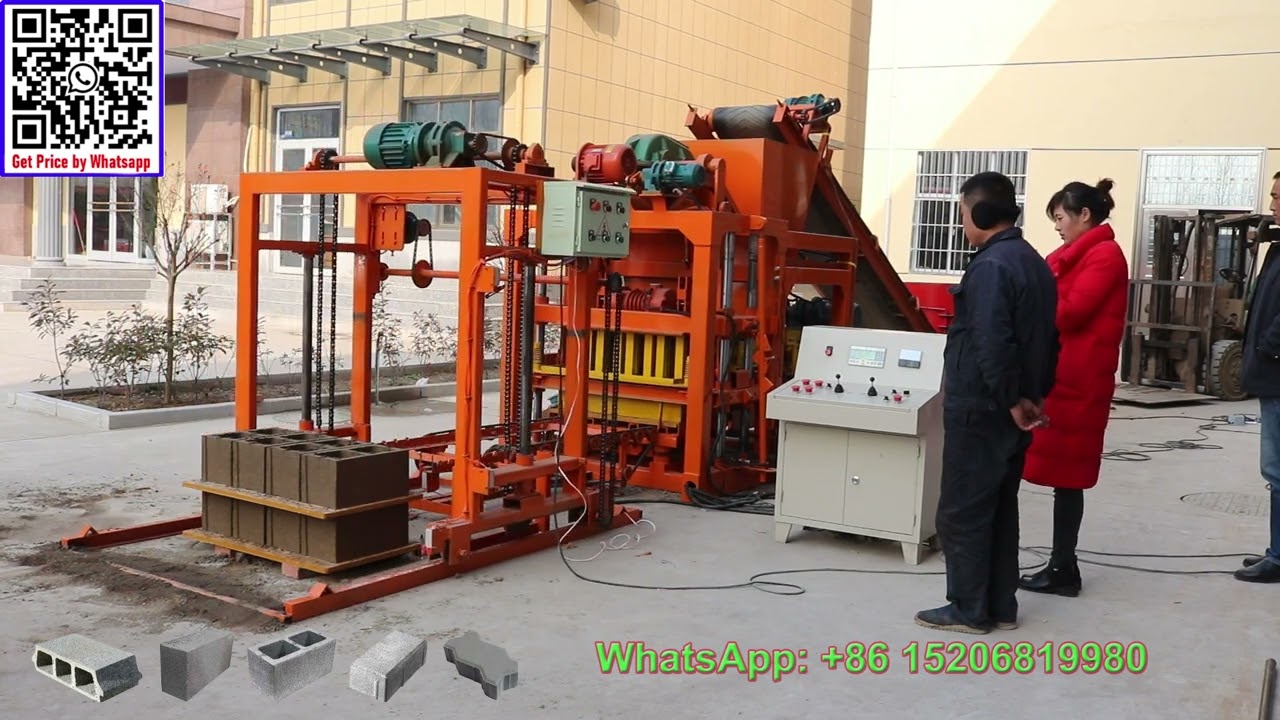 QT4-25 automatic cement concrete solid hollow brick block making machine for sale in Sierra Leone