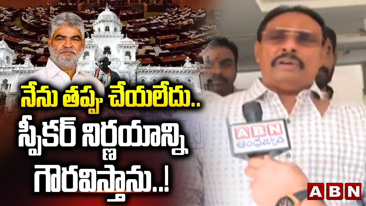 నేను తప్పు చేయలేదు.. స్పీకర్ నిర్ణయాన్ని గౌరవిస్తాను,! | Dnaam Nagender On Defecting Case | ABN