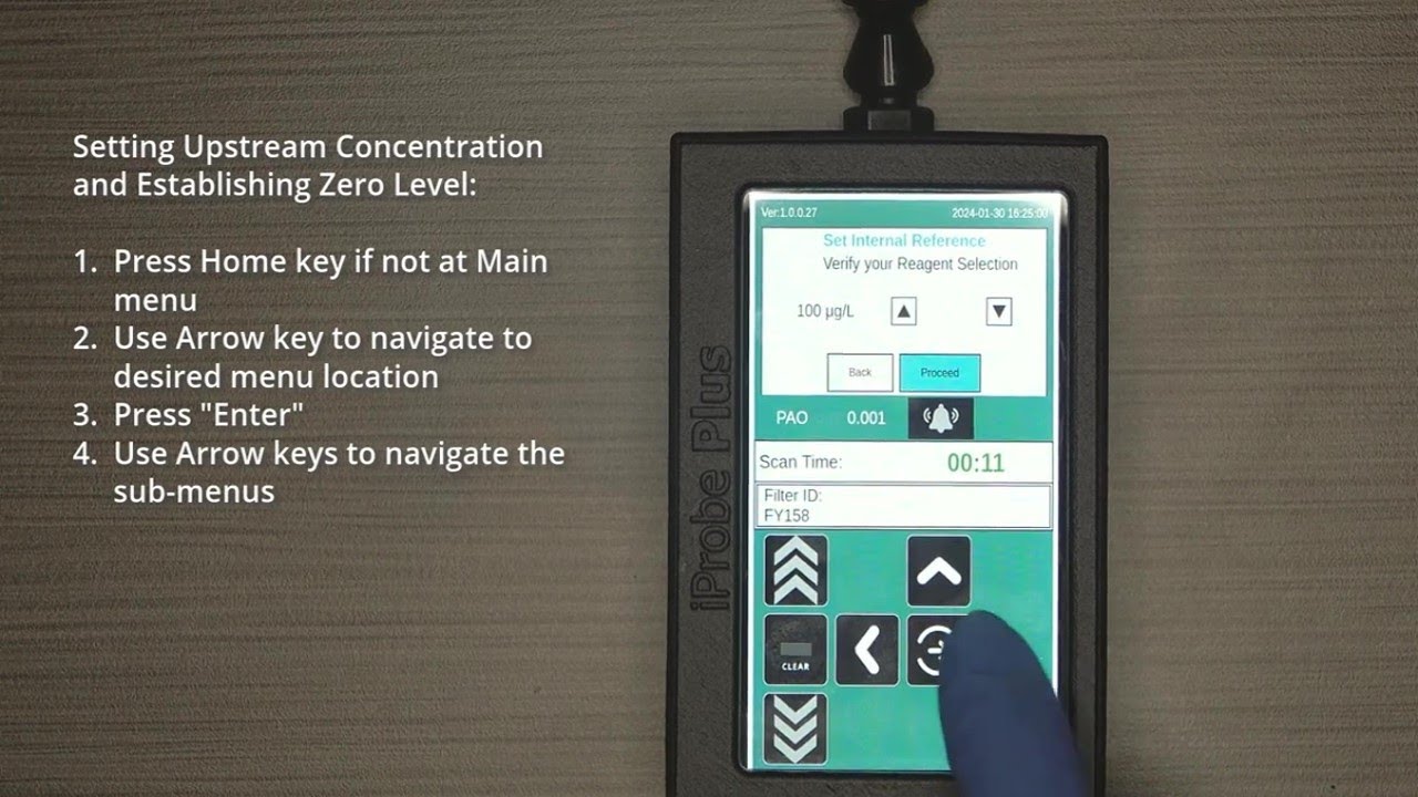 iProbe Plus Setting Upstream Concentration