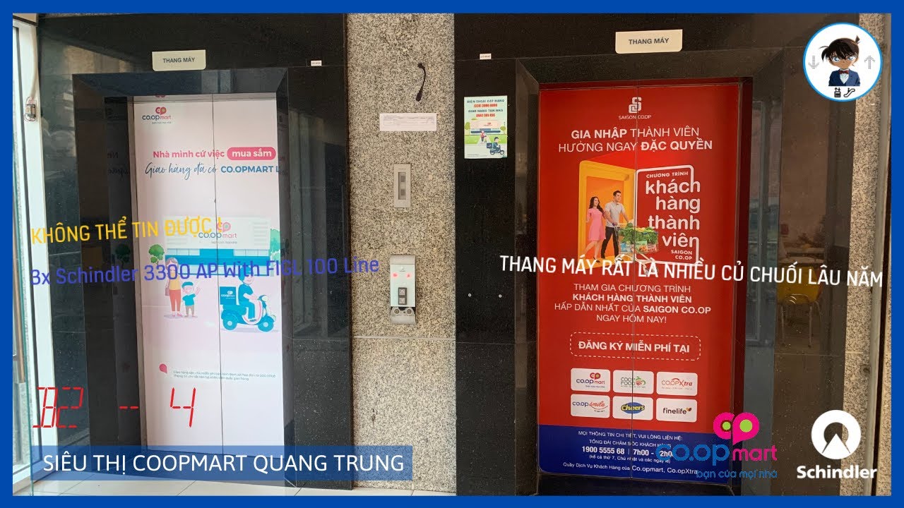 3 Schindler 3300 AP MRL @ Coopmart Quang Trung, HCMC, VN