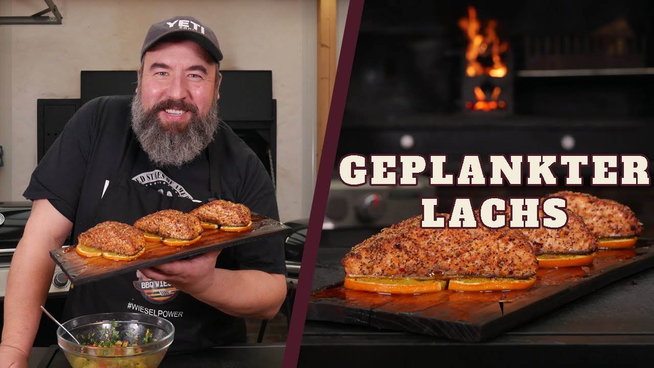 GEPLANKTER LACHS - Mit einer richtig leckeren Orangen-Salsa!