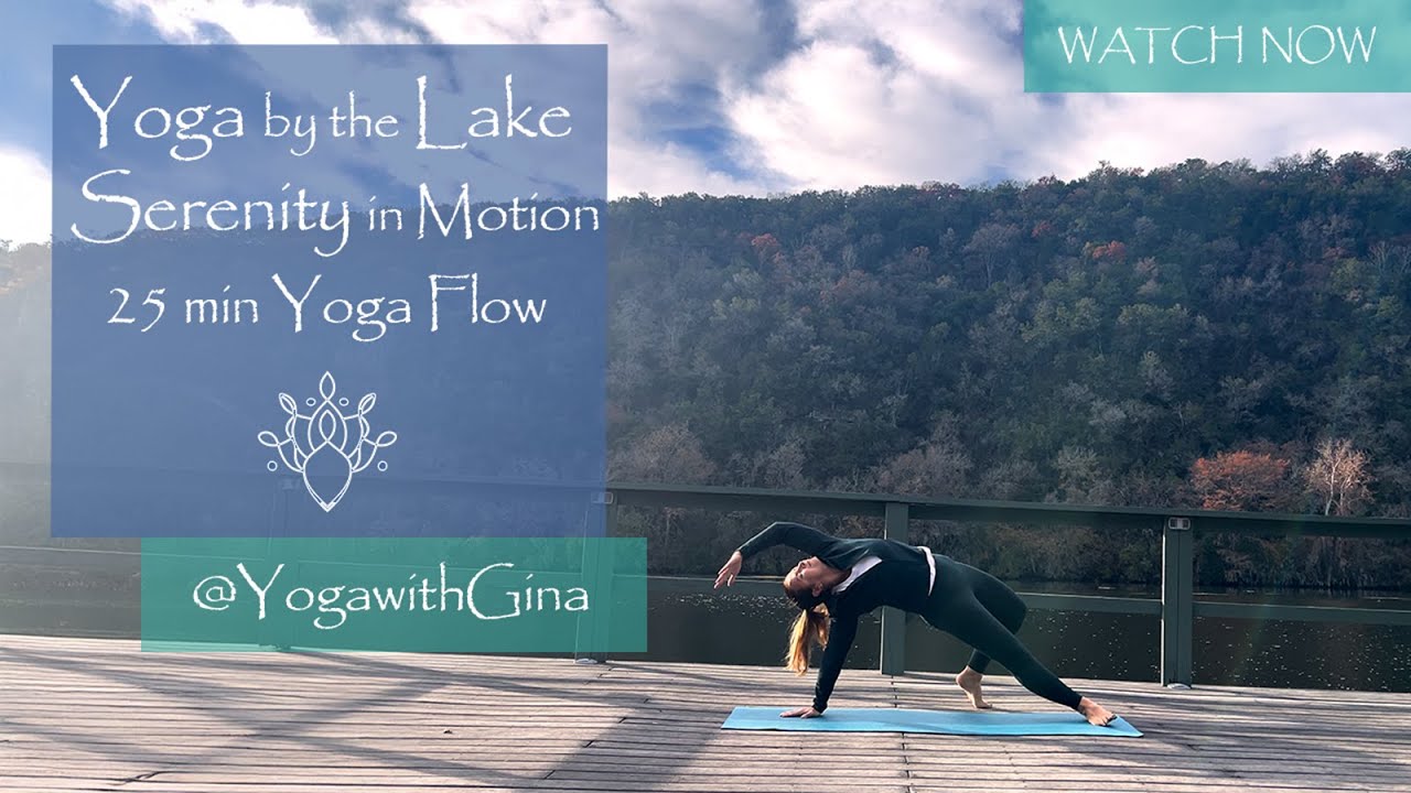 Yoga by the Lake Intermediate Vinyasa Flow 🌊| Serenity in Motion #vinyasayoga #yogabythelake