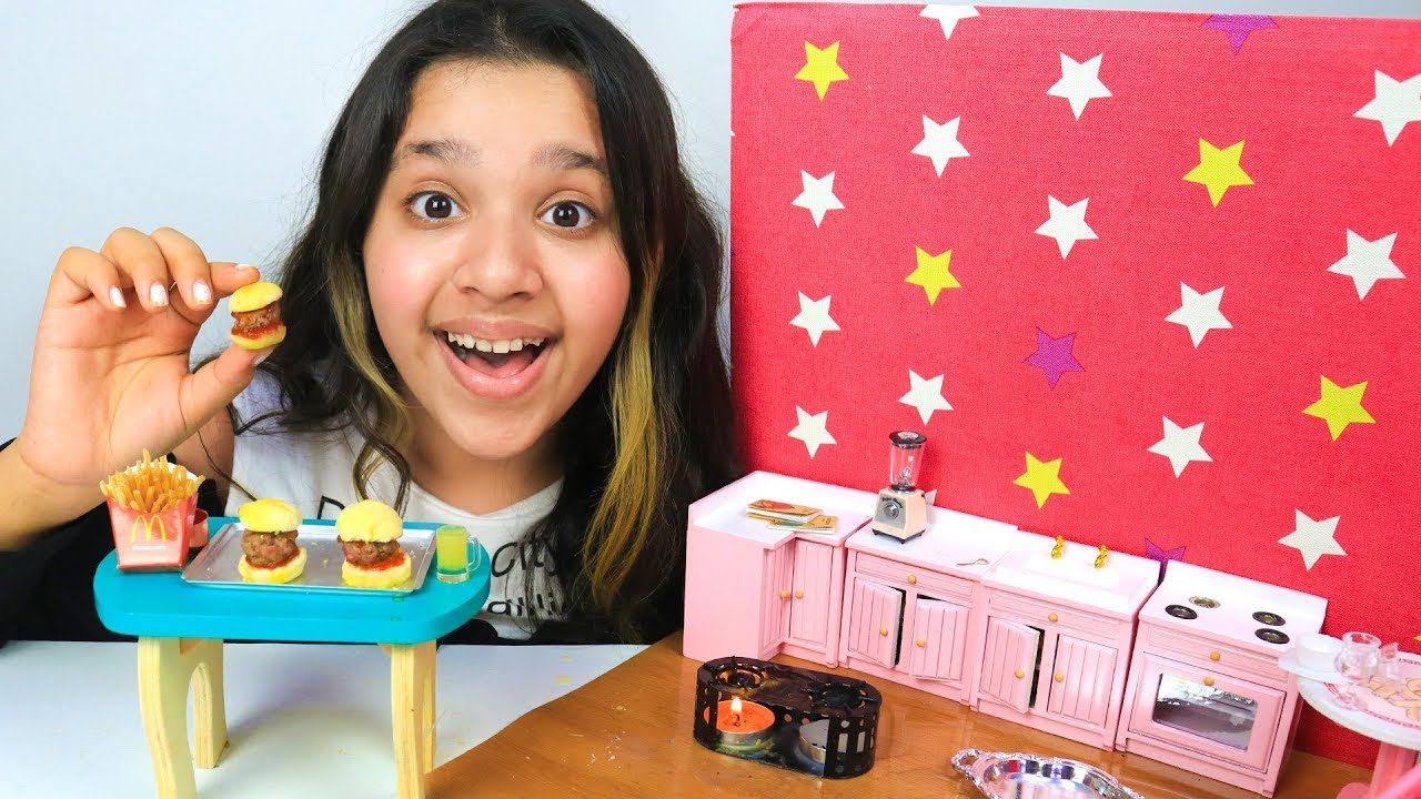 شفا أكل أصغر وجبة ماكدونالدز في المطبخ المصغر ! DIY mini food cute kitchen