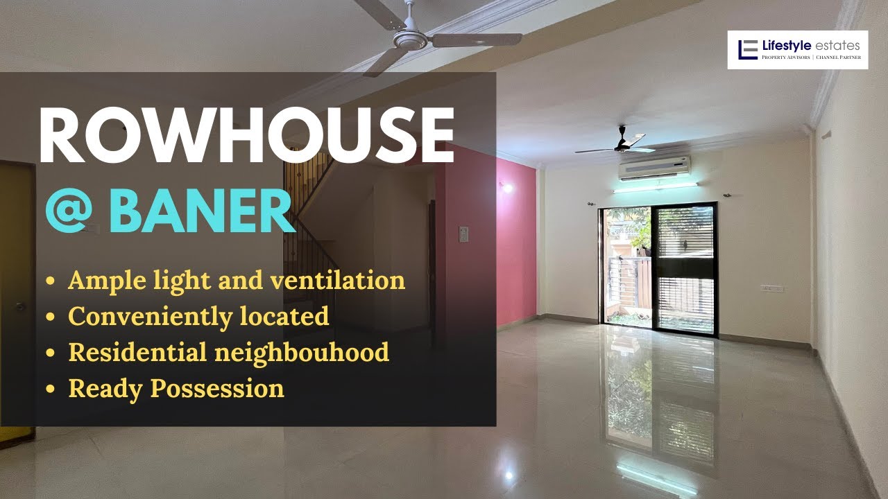 ROWHOUSE FOR SALE IN BANER- PUNE. 3BHK with garden, backyard & Private Terrace. Ready Possession