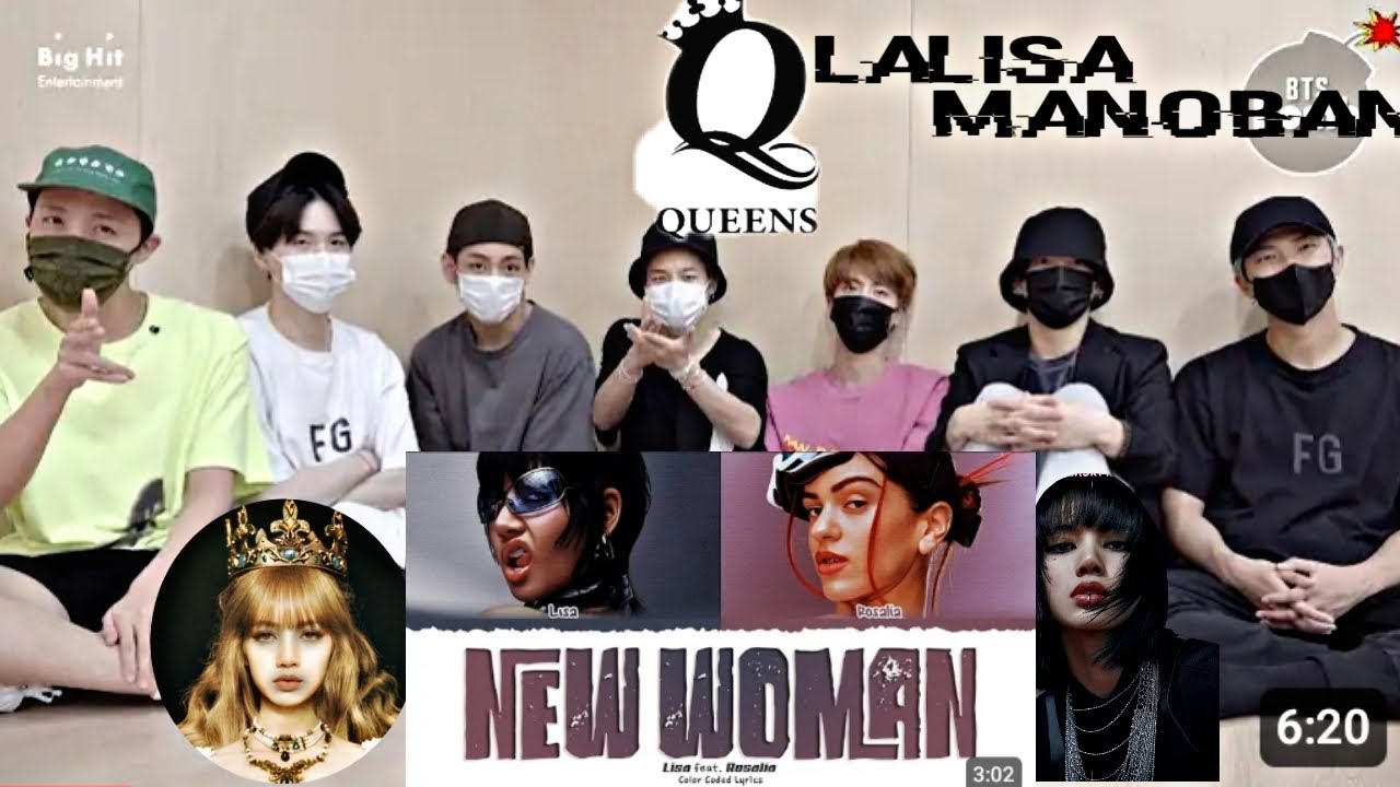 BTS Reaction to Lisa 'NEW Woman' FT Rosalia colour coded lyrics [Fanmeet 🩷💜]